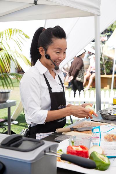 Sachie Nomura from Sachie's Kitchen demonstrates artful Japanese tapas at the Regal Salmon Star Marquee